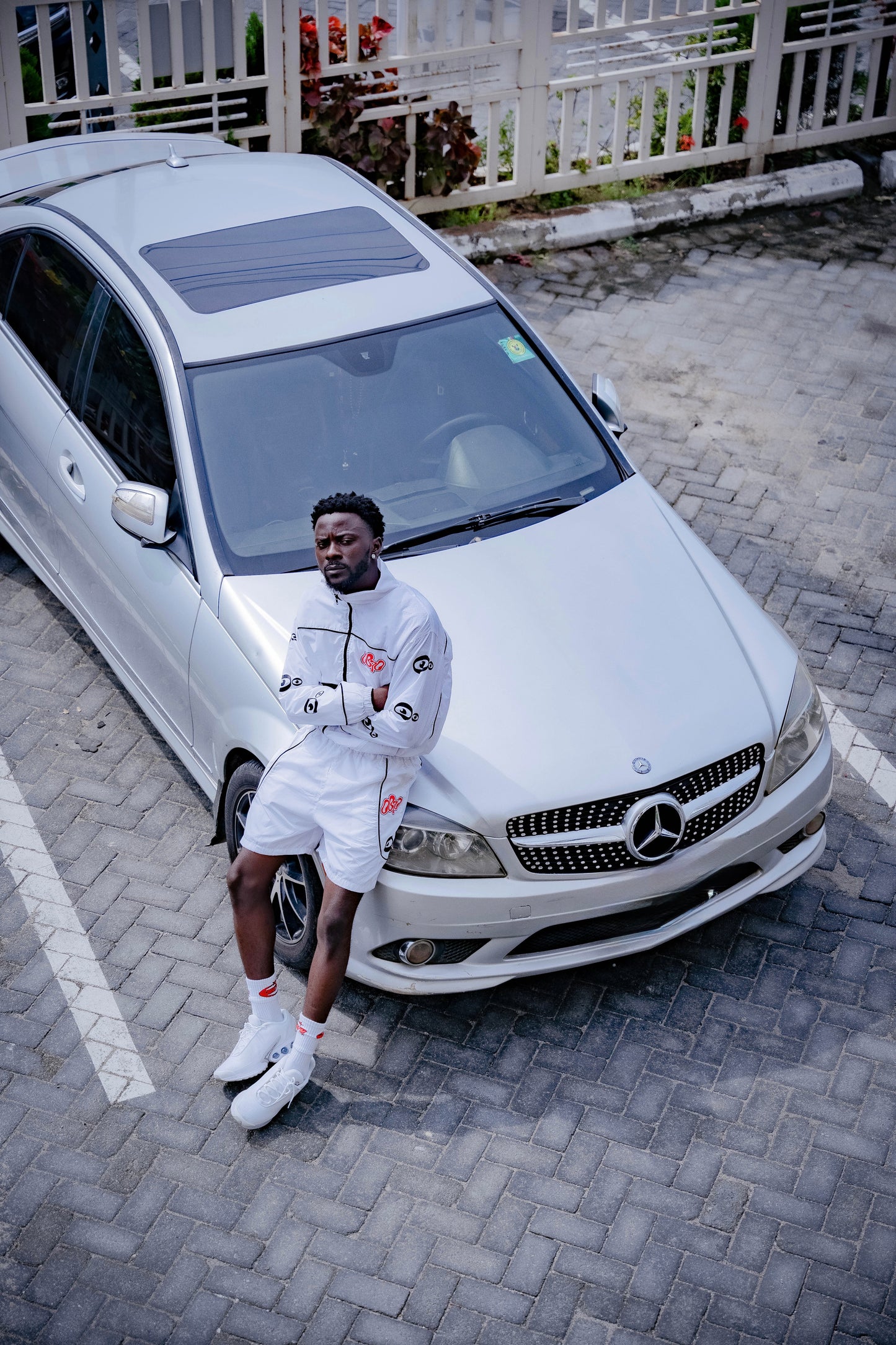 White Windbreaker Set
