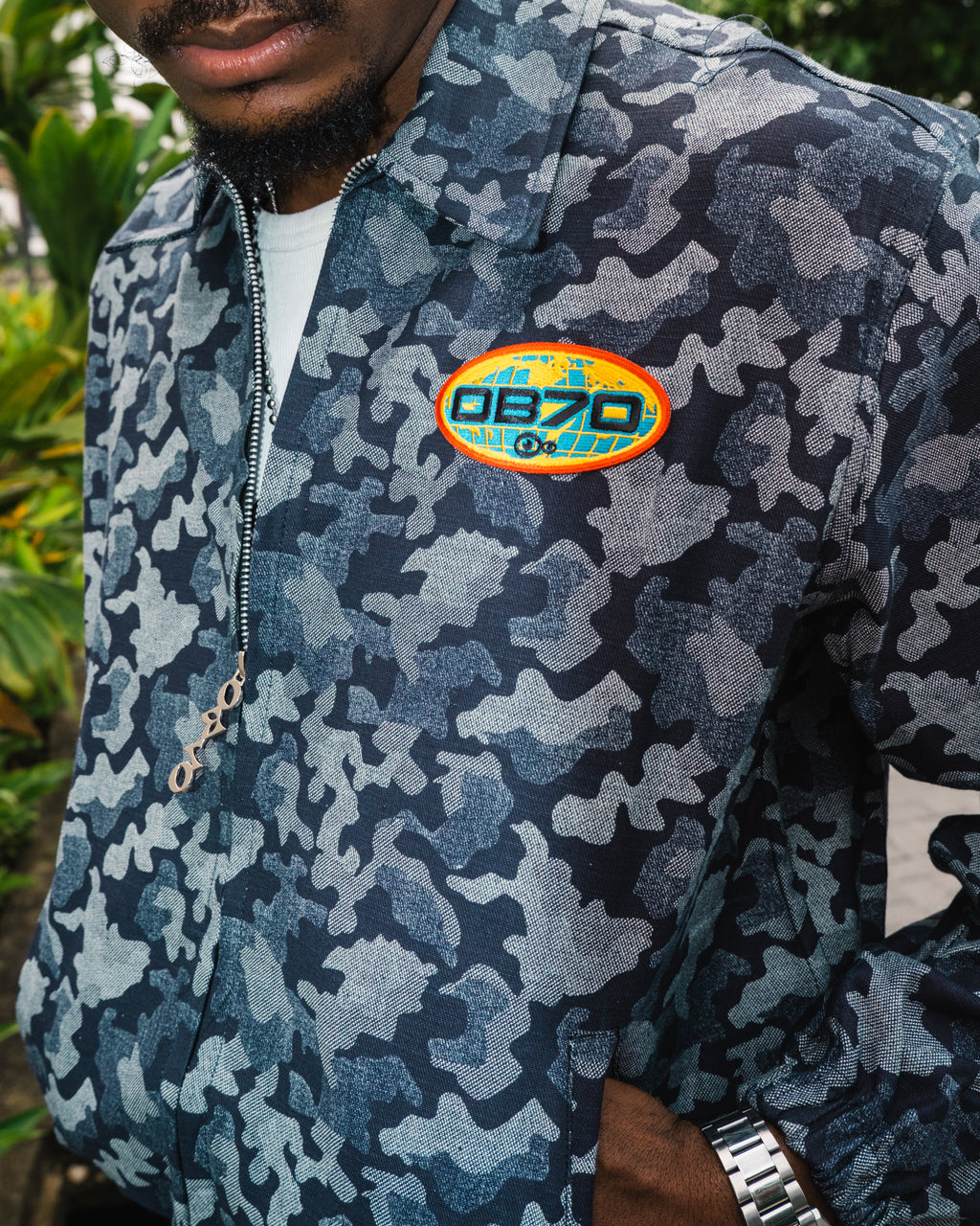 Blue Camouflage Denim Jacket