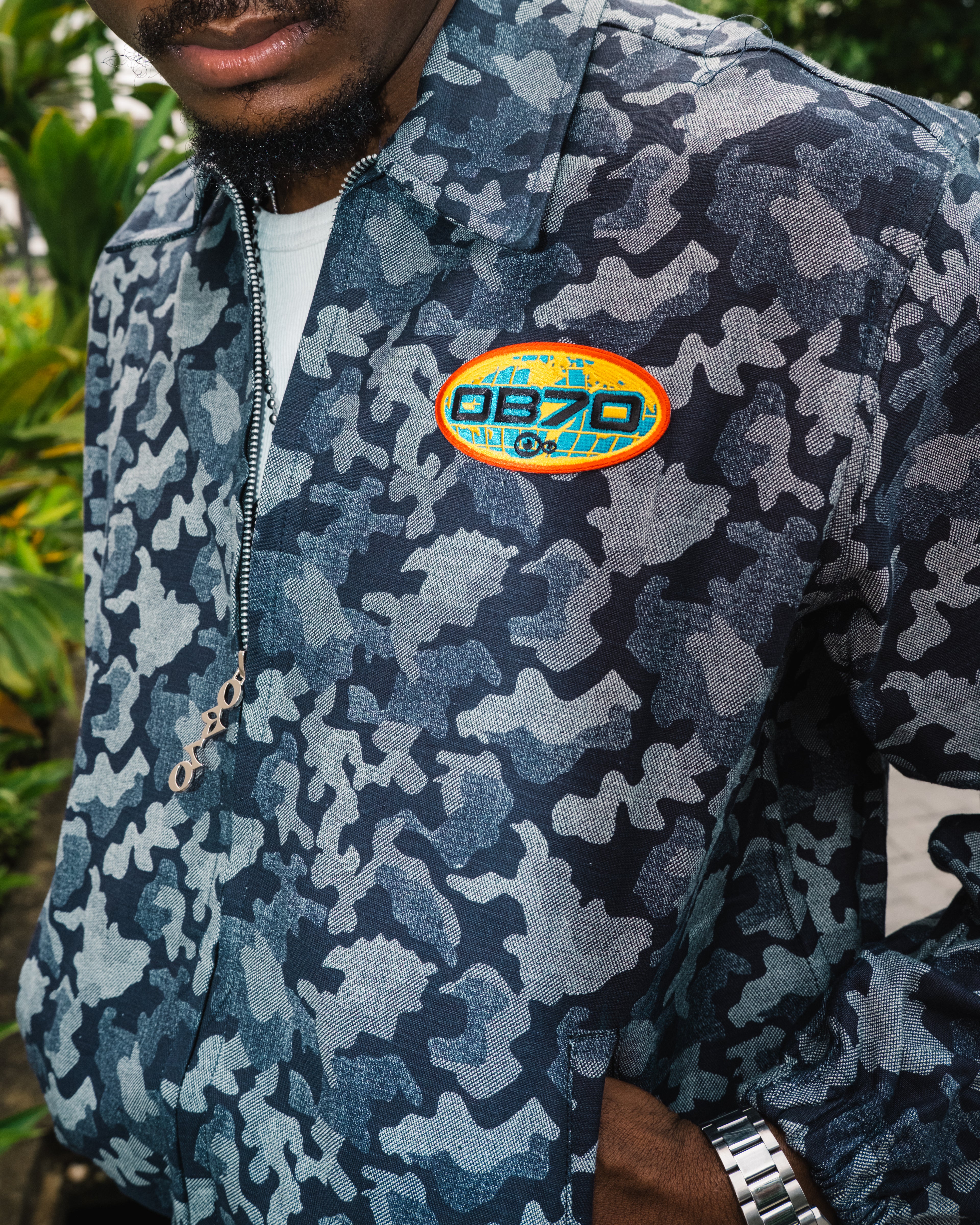 Blue Camouflage Denim Jacket
