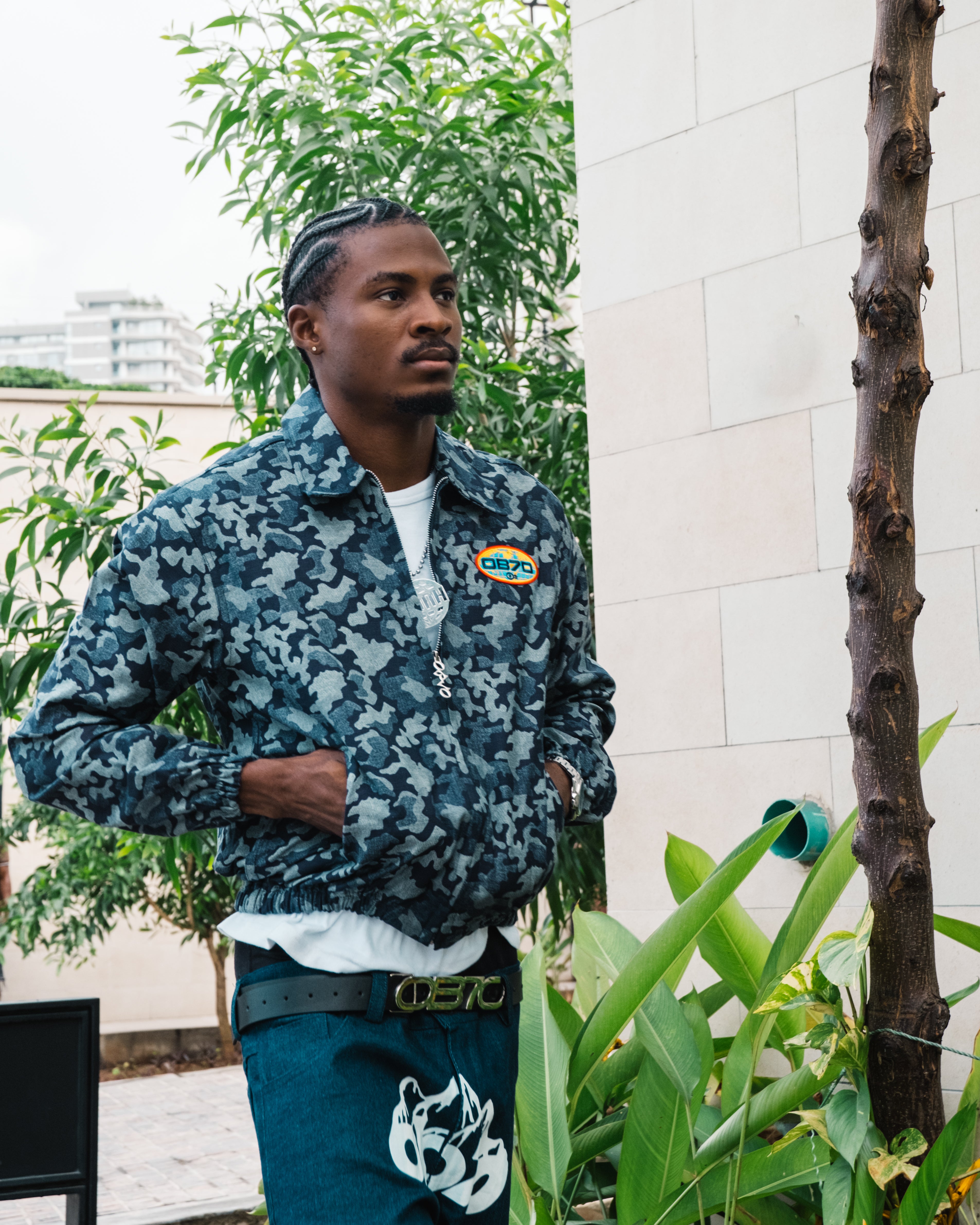 Blue Camouflage Denim Jacket