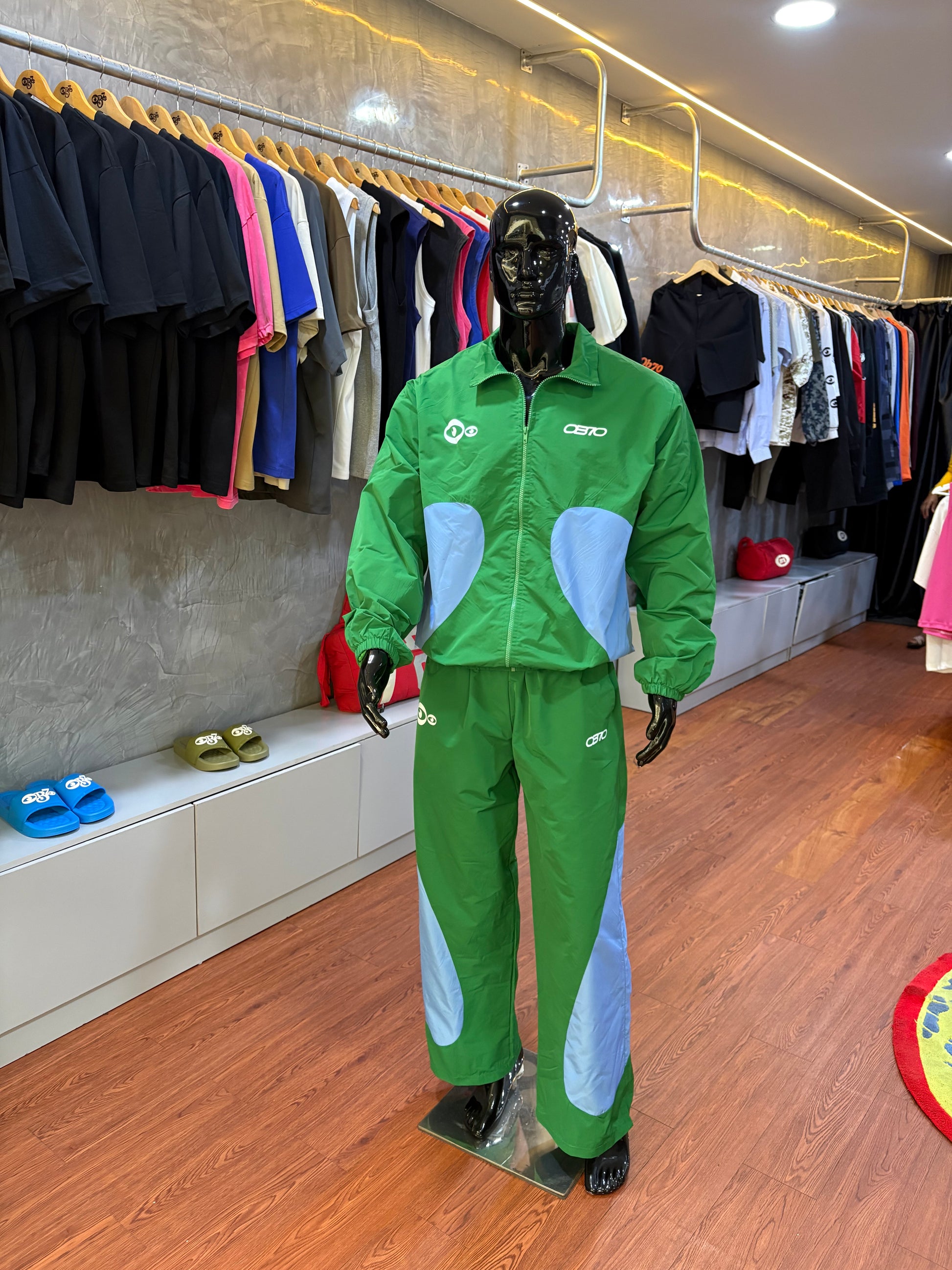 Green Windbreaker Tracksuits