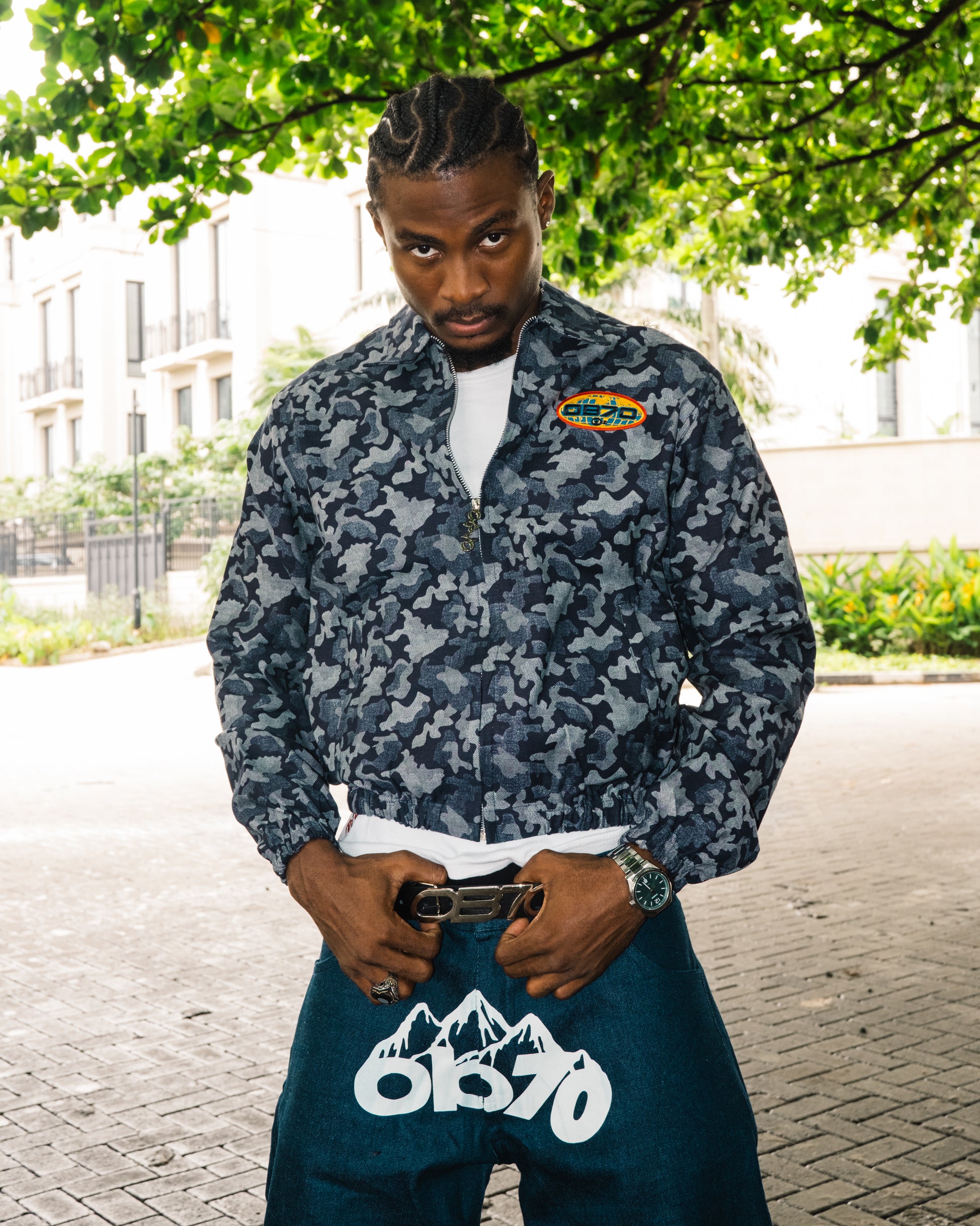Blue Camouflage Denim Jacket