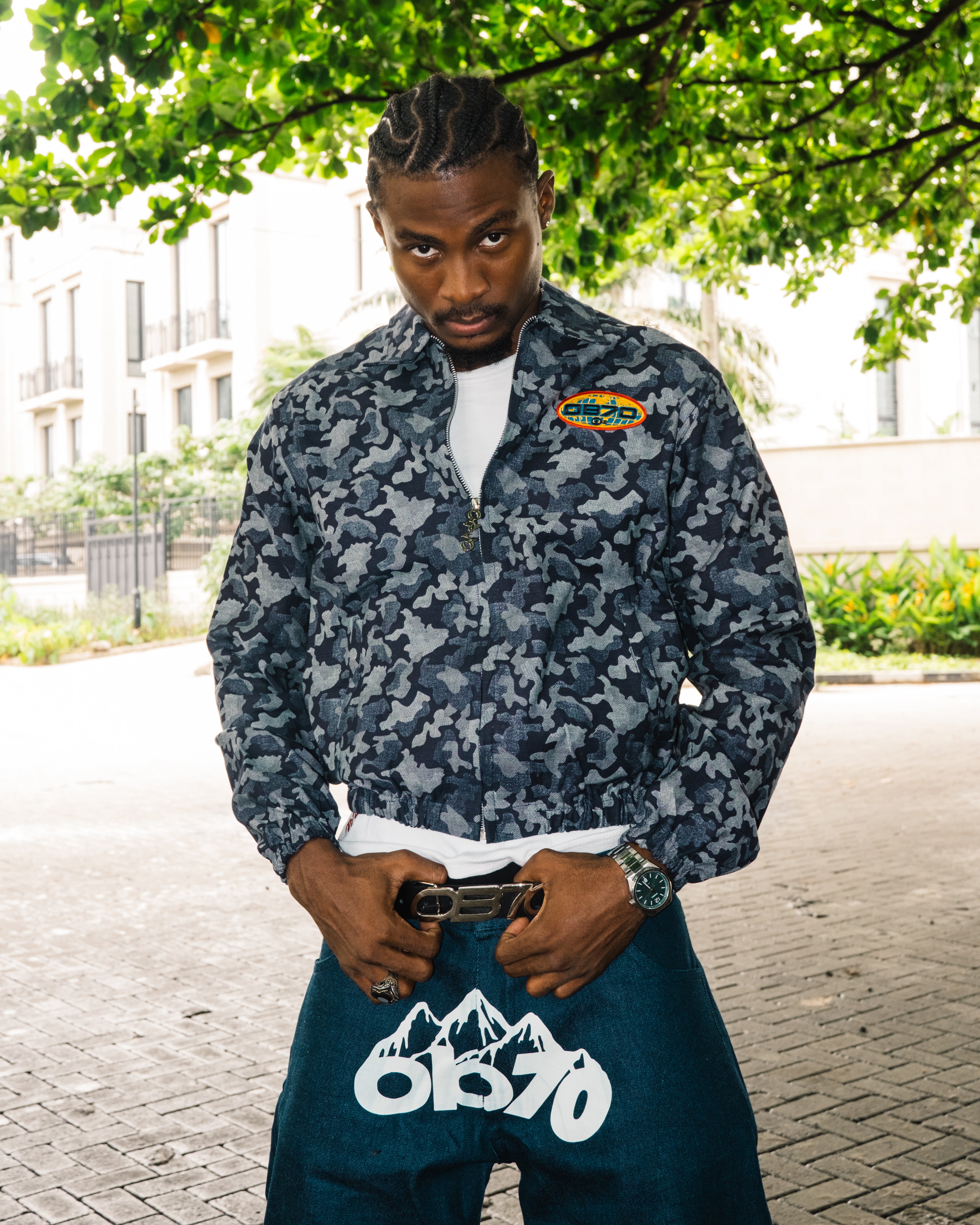 Blue Camouflage Denim Jacket