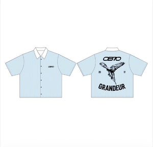 OB70 Grandeur Boxy Shirt (Blue Stripe)