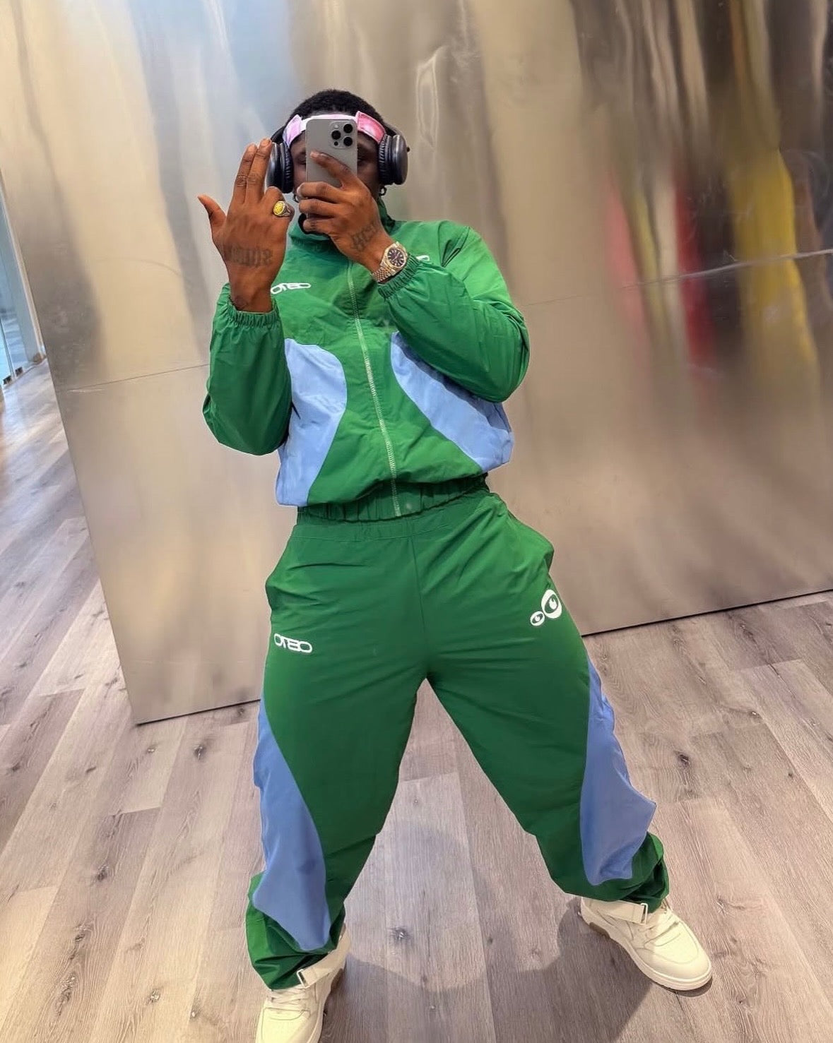 Green Windbreaker Tracksuits