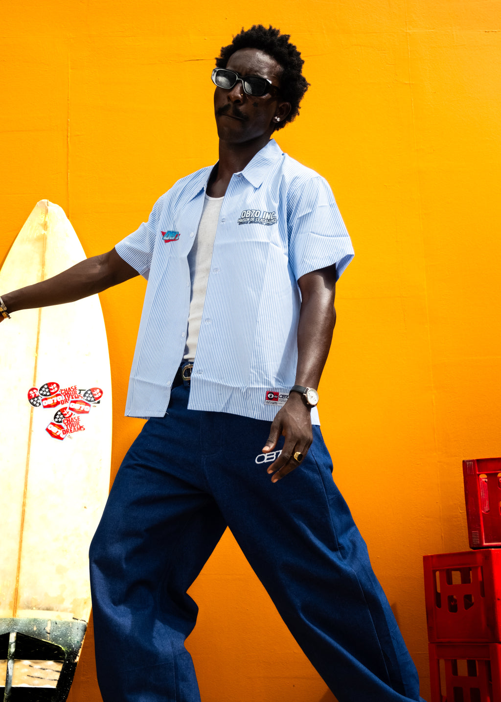 OB70 INC Boxy Shirt [Blue Stripe]