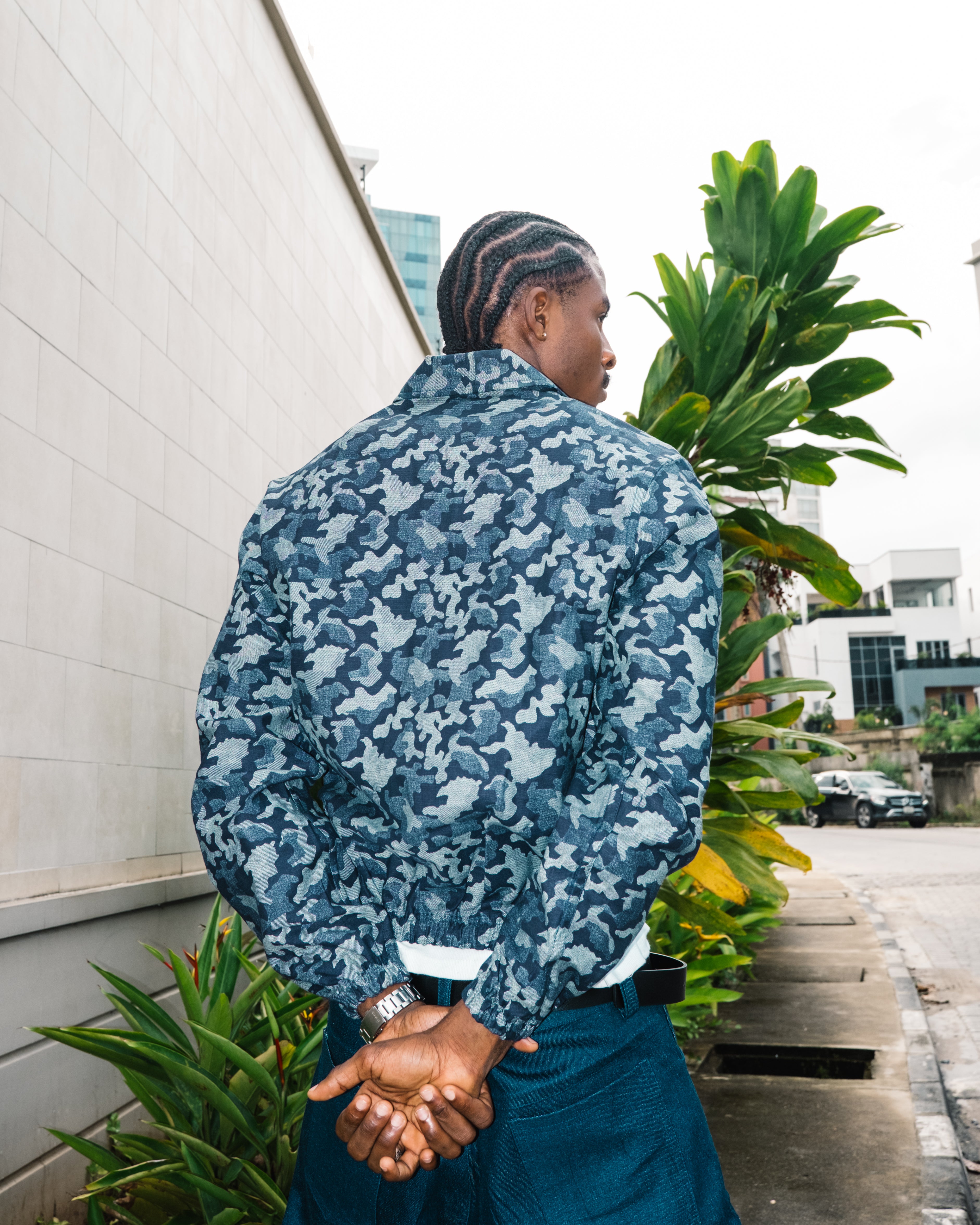 Blue Camouflage Denim Jacket