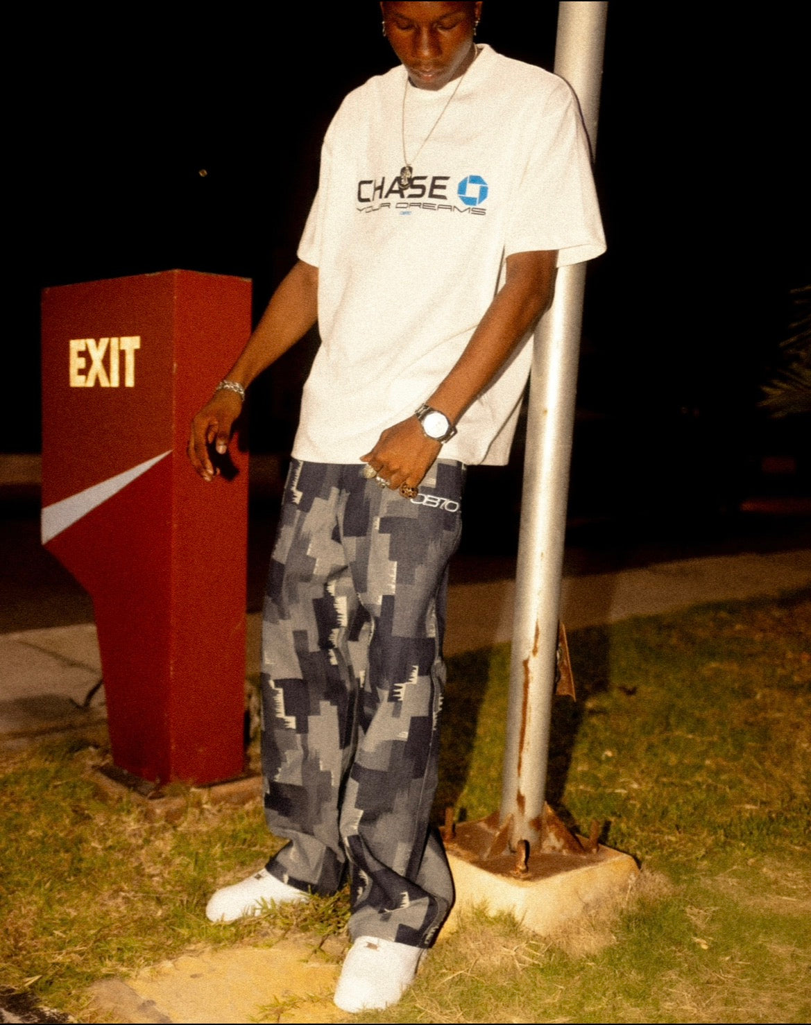 Distressed Pixel Denim Pant
