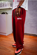 Basic logo sweatpants in wine colorway 
