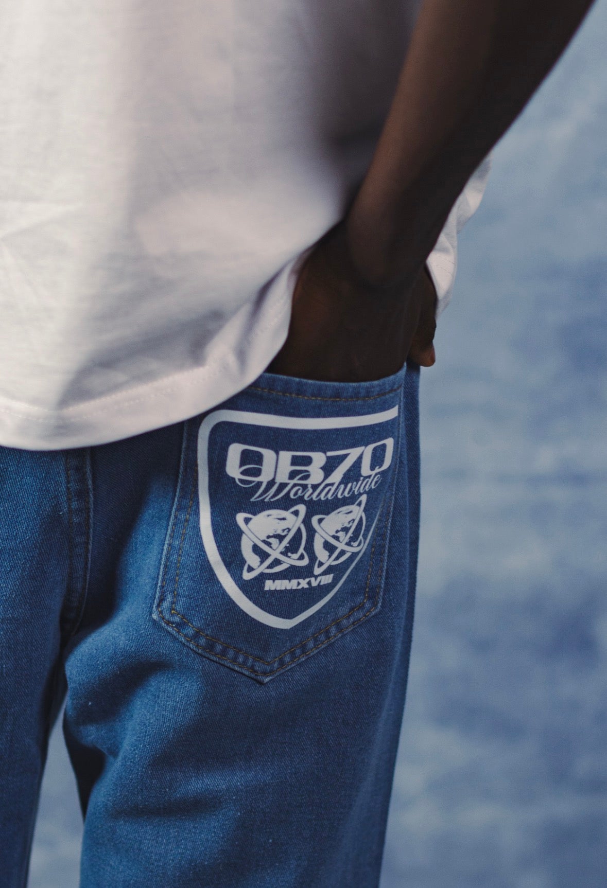 Back view of SS25 Blue Jean