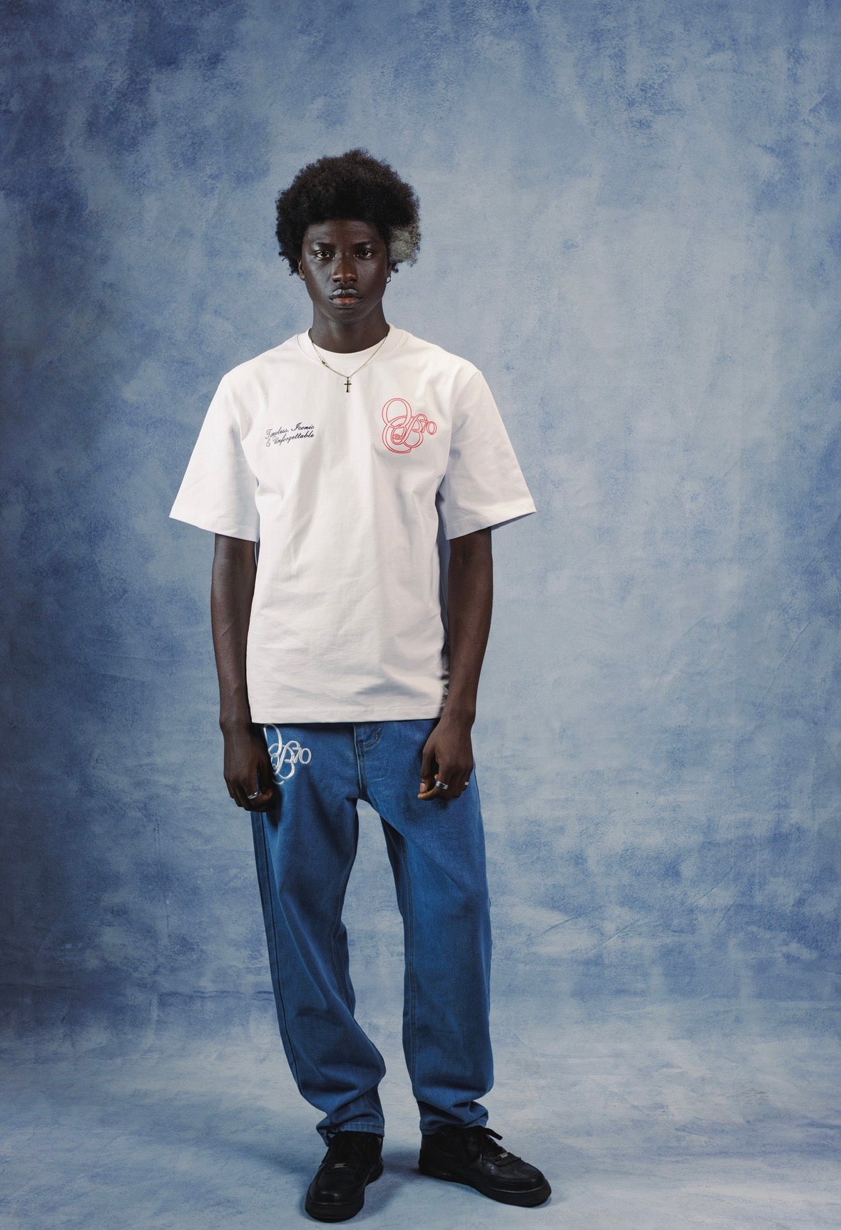 SS25 Blue jean on a model