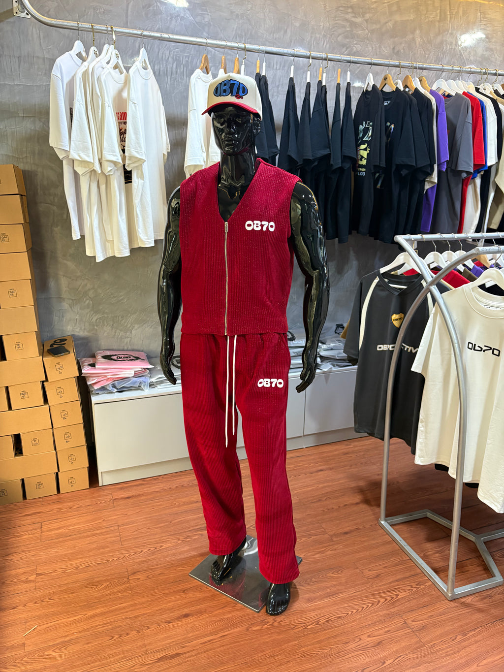 Stylish red vacation outfit 2PC set
