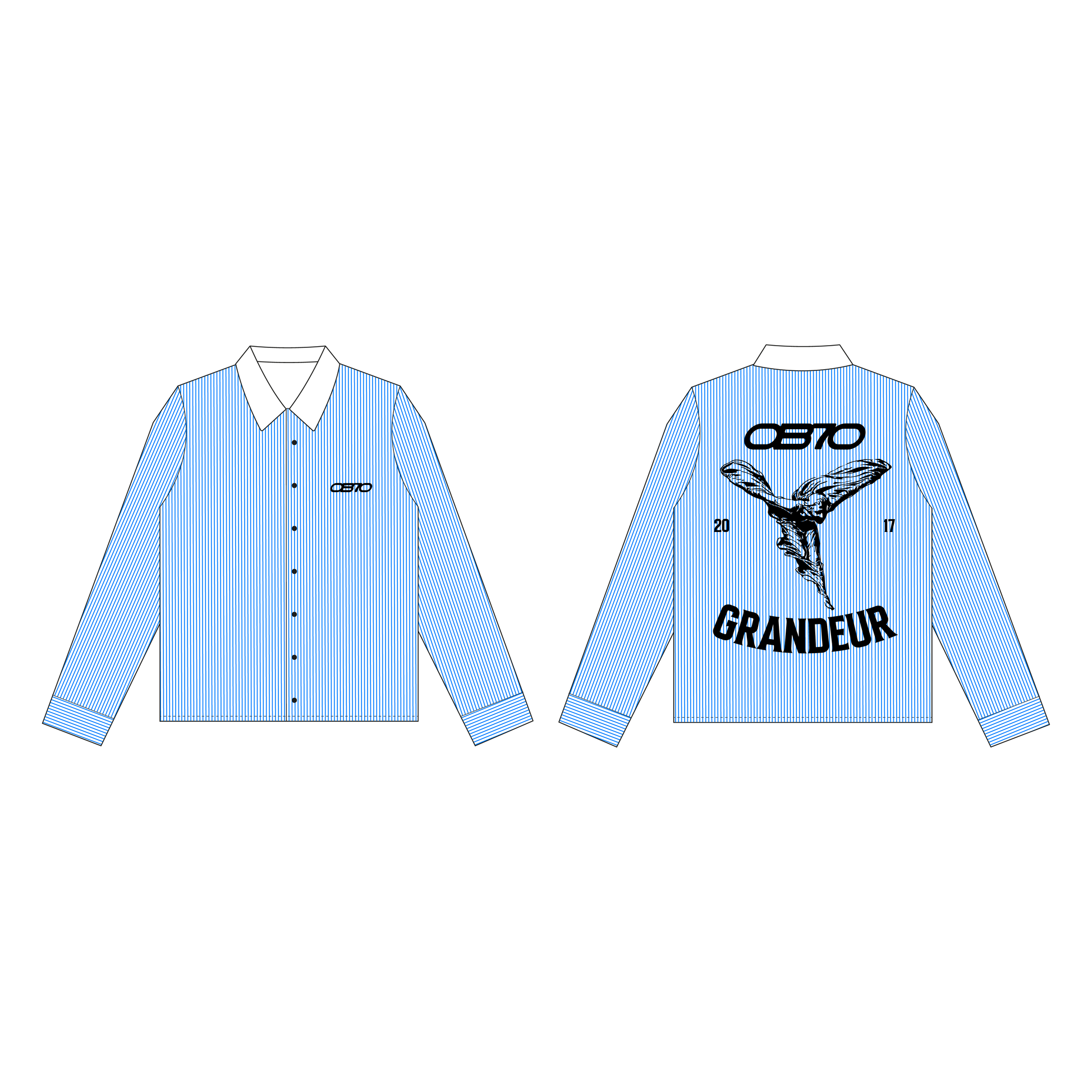 OB70 Grandeur Boxy Shirt (Blue Stripe)