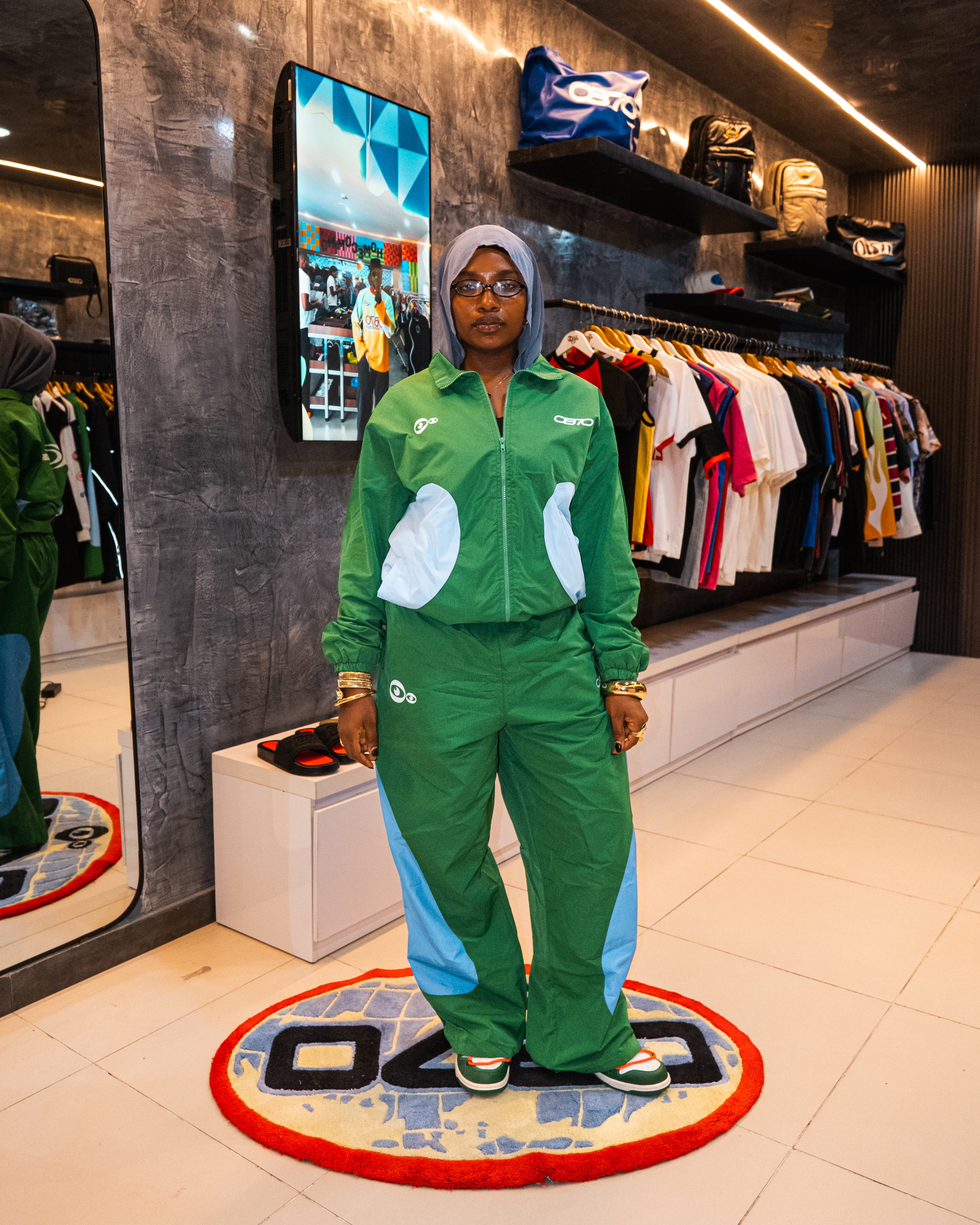 Green Windbreaker Tracksuits