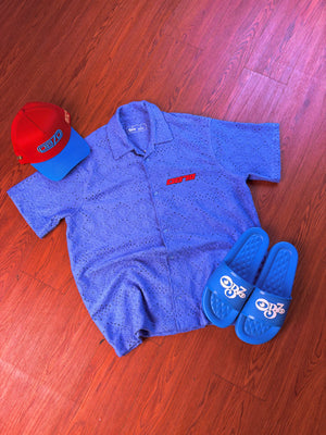 Lace Boxy Shirt (Blue)